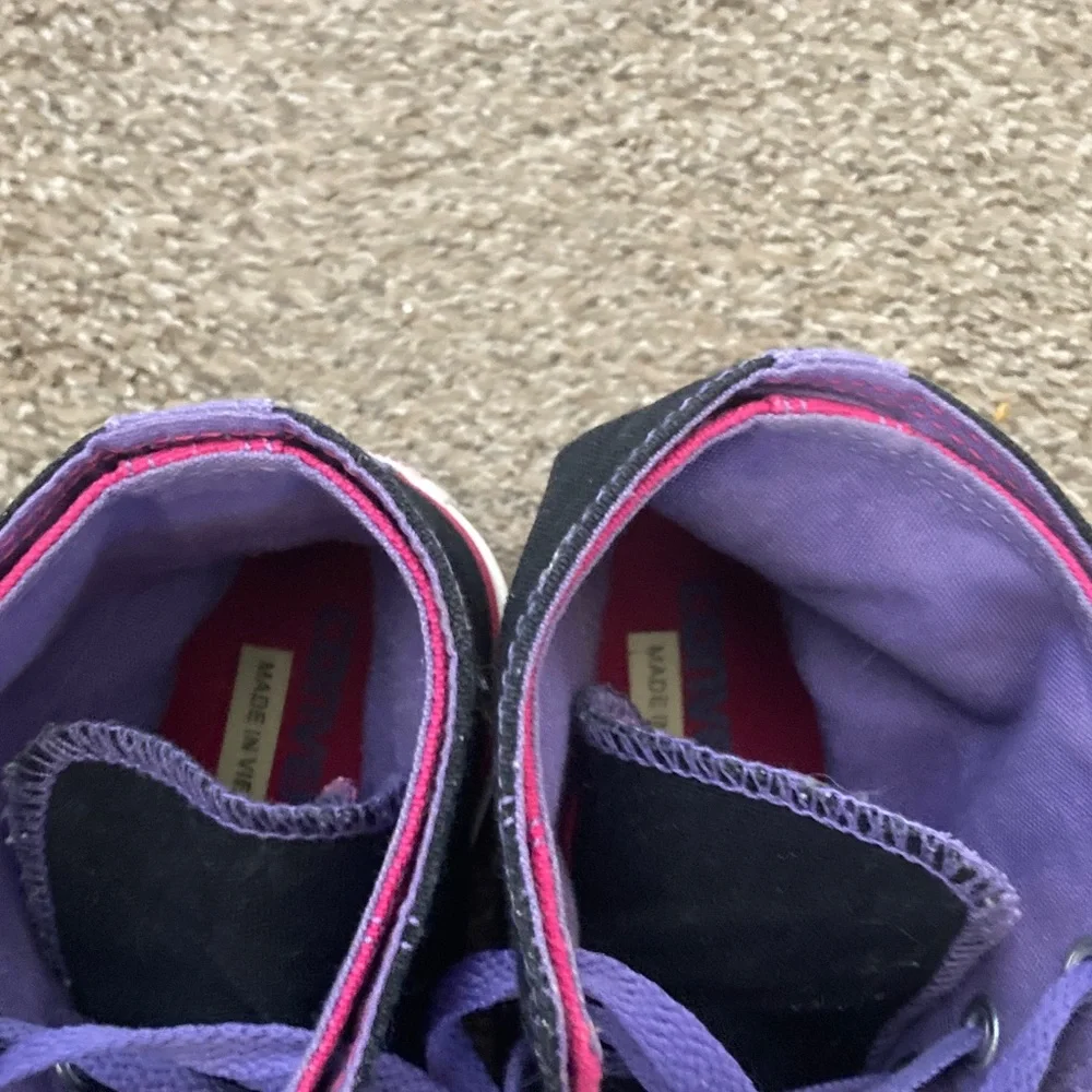 Black and Purple High-Top Converse - Picture 3 of 7